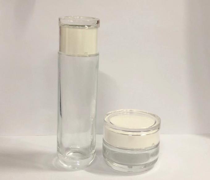 Round Recycled Glass Cosmetic Jar and Lotion Bottles Skincare Packaging