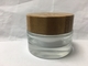 Empty 50g glass lotion containers with Wooden Cap Eco Friendly