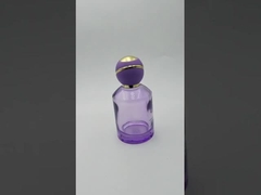 100ml Purple round shape perfume bottle with round ball cap