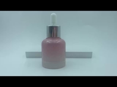 2025 Recyclable Pink Glass Bottle for Oil Dropper Bottles with Silver Collar Luxury Wholesale 30ml