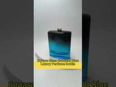 Custom 100ml Square Glass Luxury and Elegant Empty Perfume Bottle Pump Sprayer Gradient Black and Bl