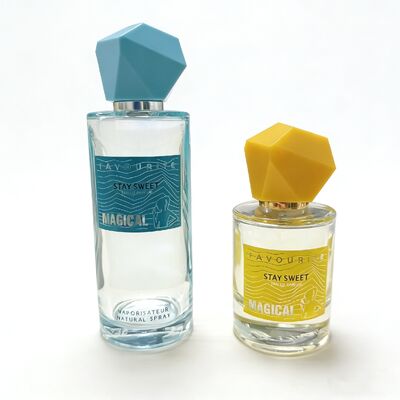 Empty 50ml & 100ml Perfume Bottle Set, Luxury Glass Fragrance Container with Atomizer Spray Pump, Matte/Glossy Finish