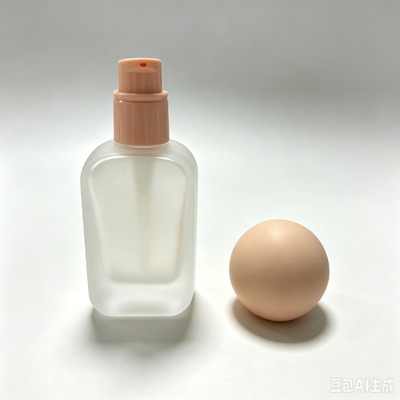 Rectangle Glass Emulsion Pump Spray Bottle with Screen Printing 100 mL Capacity for Skin Care and Cosmetics