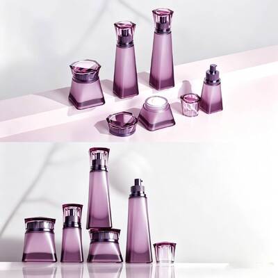30ml 100ml 120ml Trapezoid Glass Cosmetic Bottle Set Essential Oil Pipette Dropper Bottle Skincare Serum Eye Packaging Toner