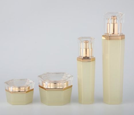100G Polygonal Glass Cosmetic Bottles Cream Bottles Skin Care Packaging OEM