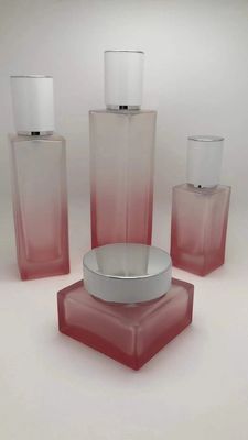 50g 40ml Pink Fading Luxury Glass Cosmetic Bottles And Jars Packaging OEM