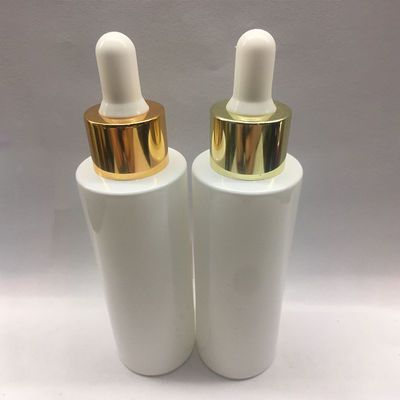 In Stock Retail 60ml Popular design Dropper Bottle Glass 1 pc piece sell White bottle golden collar &amp; white dropper