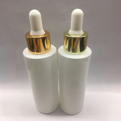 In Stock Retail 60ml Popular Design Dropper Bottle Glass 1 Pc Piece Sell White Bottle Golden Collar &amp; White Dropper