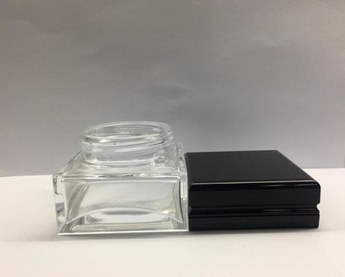 Square 30g 50g Glass Cosmetic Jars Skincare Packaging Cream Bottle