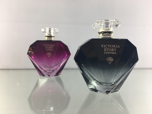 Diamond Shape 50ml 100ml Luxury Glass Perfume Bottle With Clear surlyn Cap