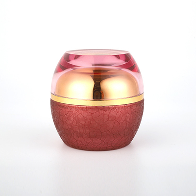Cosmetic Empty Glass Cream Jar Hot stamping logo Dual Layer Cap