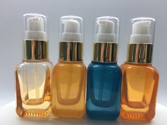Luxury Glass Lotion Bottles High End Color Lacquering With Pump Cap