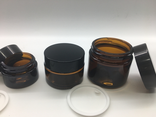 Brown Amber Glass Jar 5g - 50g Brown Jar For Face Cream Eyes Cream