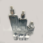 40ml 100ml 120ml Glass Lotion Bottle Set With Metallic Silver Shoulder