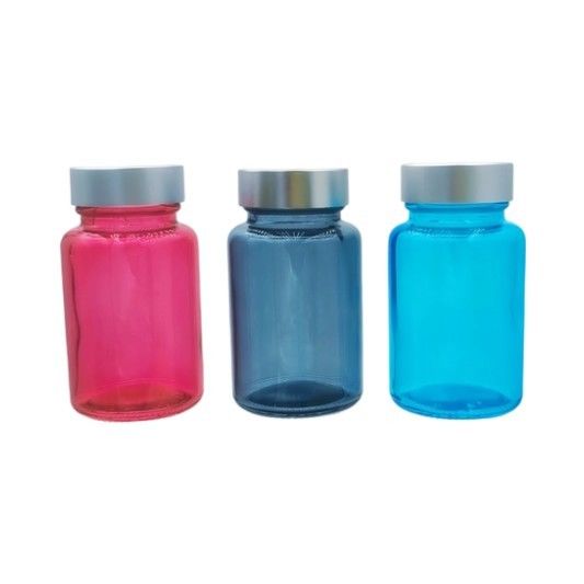 100ml Glass Capsule Bottle Hair Supplement Bottle Round Capsule Glass ...