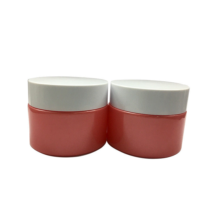 30g 50g Empty Glass Container Jar For Facial Cream Plastic White Cap