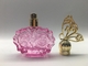 30ml 50ml Glass Perfume Bottle Rose Shape Pink Color With Butterfly Cap