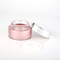 Pink Color Painting Glass Cosmetic Jar 50g Silver Screw Up Cap For Skin Care Cream