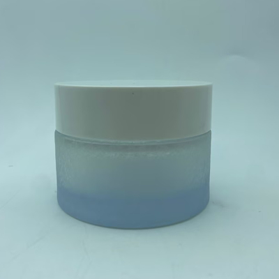 Cosmetic Jar 100ml Ice flower spray coating Jar with white cap cream Jar Skincare Packaging OEM