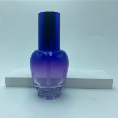 Glass Lotion Bottle 30ml Blue Gradient Serum Bottle with Pump Oil Bottle Pump Bottle Cosmetic Bottle OEM