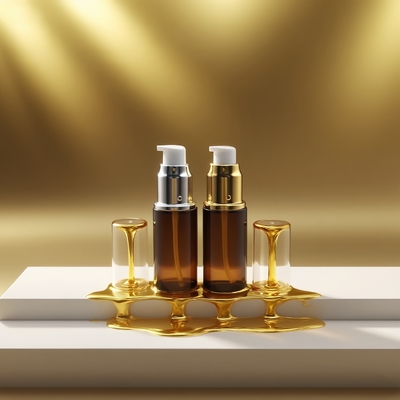 Glass Lotion Bottle 15ml Dark Red Serum Bottle with Shiny Gold/Silver Pump Eye lotion Bottle Pump Bottle Cosmetic Bottle OEM