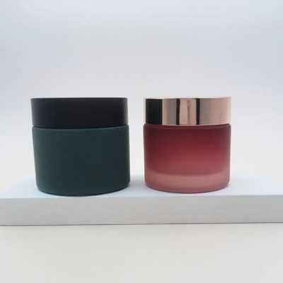 20g 30g 50g Blue Glass Cosmetic Cream Jars , Glass Jar Cosmetic Packaging Cream Bottles OEM