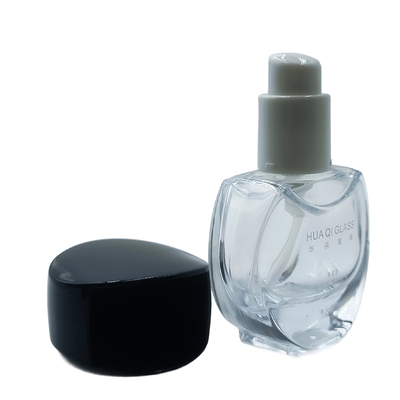 Customizable 30ml Round Foundation Glass Bottle with Thick Bottom, Makeup Primer and Serum Bottle for Cosmetic Products