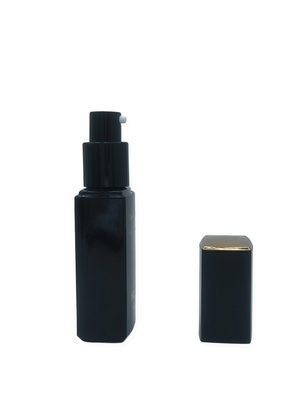 Wholesale Luxury 30ml Square Makeup Primer Serum Pump Bottle for Cosmetics with Custom Logo Printing Cap