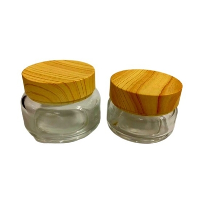 Recycle Glass Cream Jars Packaging / Facial Scrub Luxury Cosmetic Containers / Cream Bottles