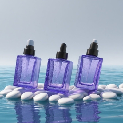 Customizable 30ml Square Glass Eye Serum Bottle with Dropper for Cosmetic Serum - Recyclable