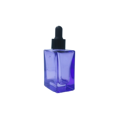 Customizable 30ml Square Glass Eye Serum Bottle with Dropper for Cosmetic Serum - Recyclable