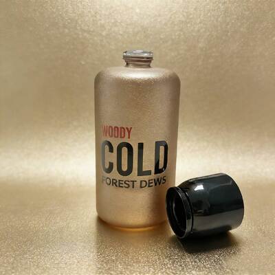30ml Frosted Glass Perfume Empty Bottle with Black Cap Cylindrical Shape Forest for Personal & Commercial Use Cosmetic Packaging