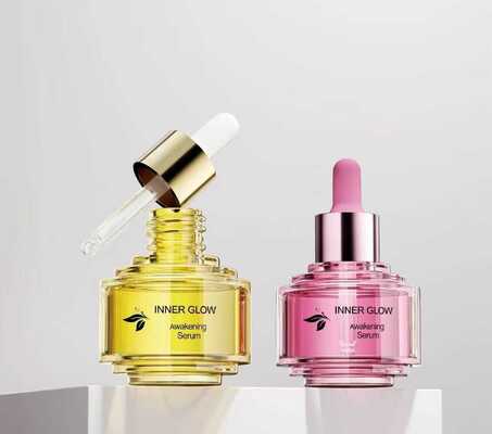 Luxury Two-Tone 30ml Glass Dropper Bottle  New Stylish Step-Up Design  for Skincare Essence Oil Bottle