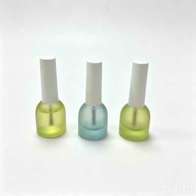 Matte Glass Nail Polish Solution Bottles with Screw Cap Logo Printing 5ml Prop Clearing Brush Packaging