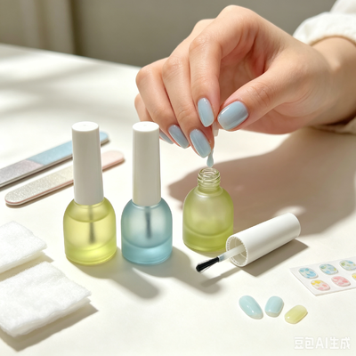 Matte Glass Nail Polish Solution Bottles with Screw Cap Logo Printing 5ml Prop Clearing Brush Packaging