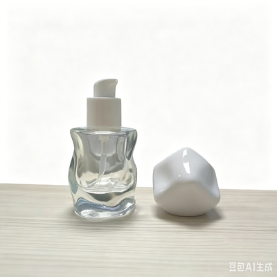 Foundation Bottle Cosmetic Glass Set for Skin Care Serum Pressurized Lotion Essence Bottles with Spray Cap Pump Sprayer