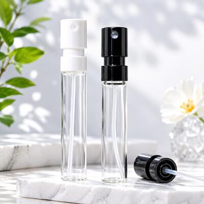 Glass Mini Vials Split Type Glass Perfume Tester Bottles 1ml 2ml 3ml PP Crimp on Spray Pump Travel Trial Cosmetic Packaging