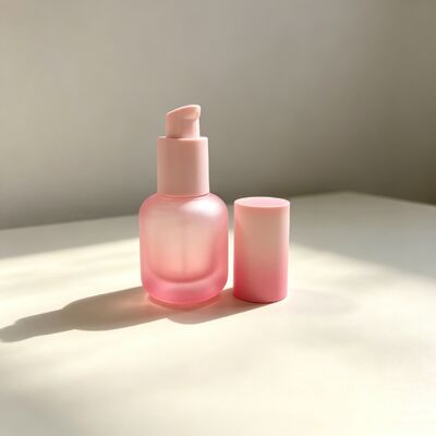 Eco Friendly Lotion Bottles Glass Cylindrical Thick-walled Shape 30ml Liquid Foundation Cosmetic Glass Bottle