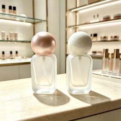 Rectangle Glass Emulsion Pump Spray Bottle with Screen Printing 100 mL Capacity for Skin Care and Cosmetics