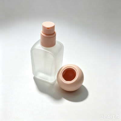 Rectangle Glass Emulsion Pump Spray Bottle with Screen Printing 100 mL Capacity for Skin Care and Cosmetics