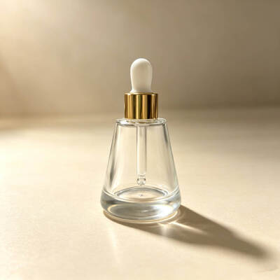 30/50ml Conical Clear Glass Dropper Bottle Screw Cap Dropper Bottles Empty Serum Essential Oil Cosmetic Essence Packaging