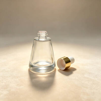 30/50ml Conical Clear Glass Dropper Bottle Screw Cap Dropper Bottles Empty Serum Essential Oil Cosmetic Essence Packaging