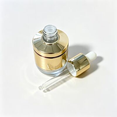 Stock Wholesale  30ml and 50ml Flat Glass Dropper Bottles for Essential Oil & Skin Care Serum Press Lotion Cosmetic Bottle