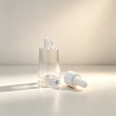 Manufacturer High End Conical Thick Bottom Glass Dropper Bottle 30ml Serum Essence Oil Container Custom Logo Cosmetic Bottle