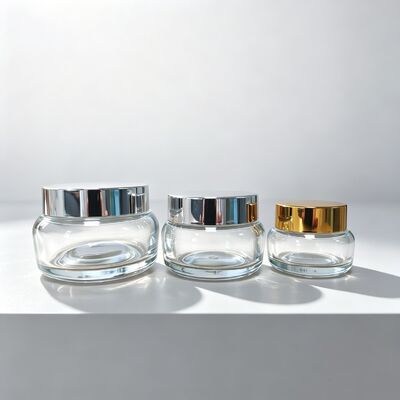 15ml 30ml 50ml Round Glass Cosmetic Cream Jar Empty Face Cream Pot Custom Color Logo Factory Wholesale for Skincare Packaging