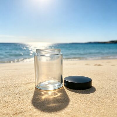 170ml Clear Glass Jar Wide Mouth Jar With Matte Black Lid Empty Cosmetic Storage Bottle Factory Direct in Stock