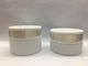 OEM 30g 50g White Glass Cream Jars With Engrave Metal Plate Cream Bottles