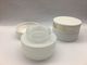 OEM 30g 50g White Glass Cream Jars With Engrave Metal Plate Cream Bottles