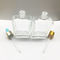 Personal Care 50ml Glass Dropper Bottles Flat Square With Colorful Gum