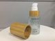 SGS MSDS Bamboo Cosmetic Packaging Cylinder Glass Lotion Pump Bottle